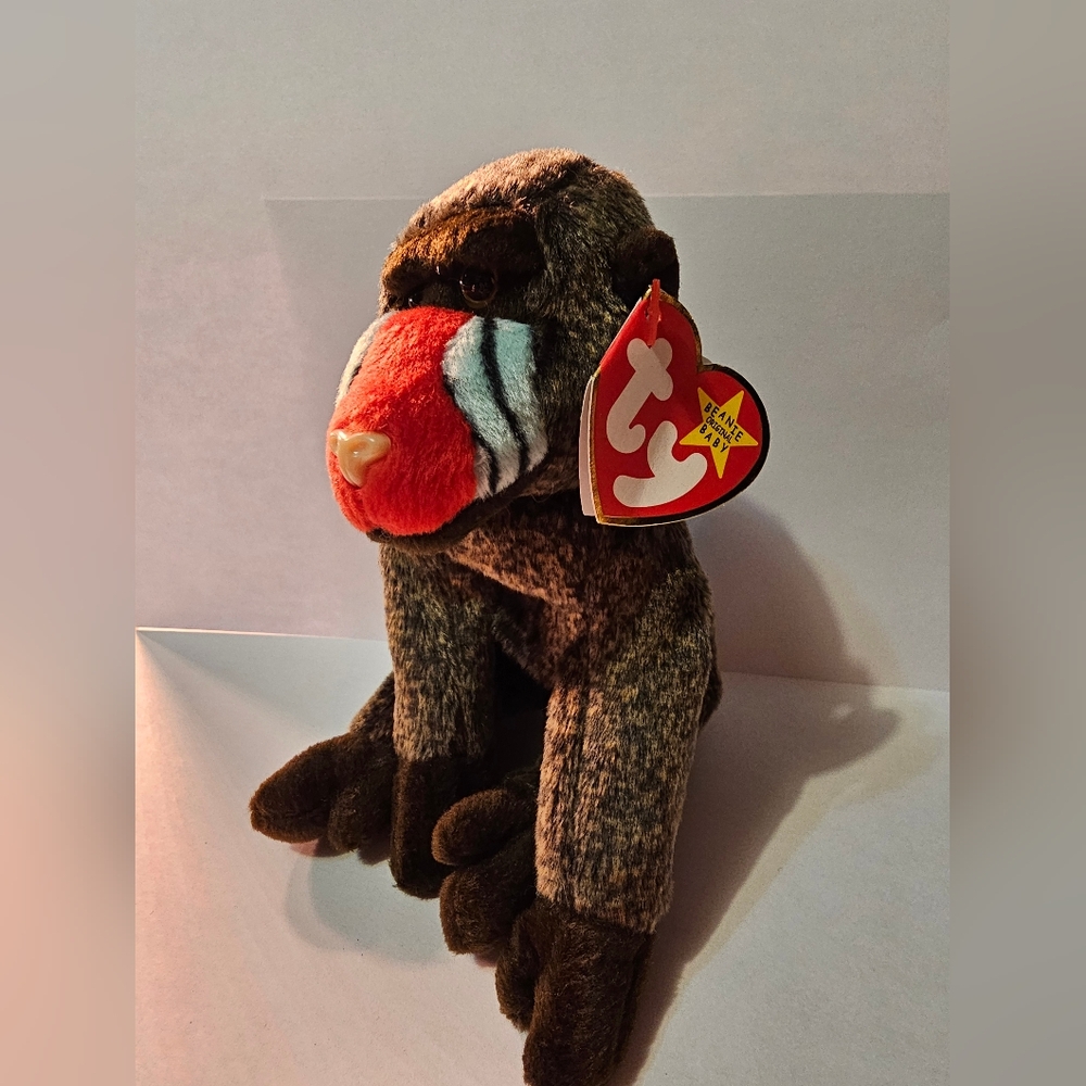 Cheeks the baboon monkey beanie baby stuffed plush 90s nostalgic toy collectible - Picture 1 of 3